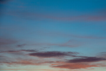 Colorful sunset in the evening sky.