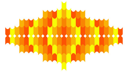 The background has a unique arrangement of gradients from orange to yellow 