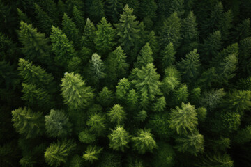 Top view of green forest