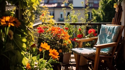 outdoor cafe with flowers 