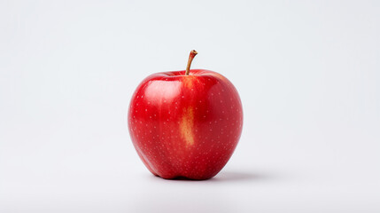 beautiful ripe red apple close-up on white background