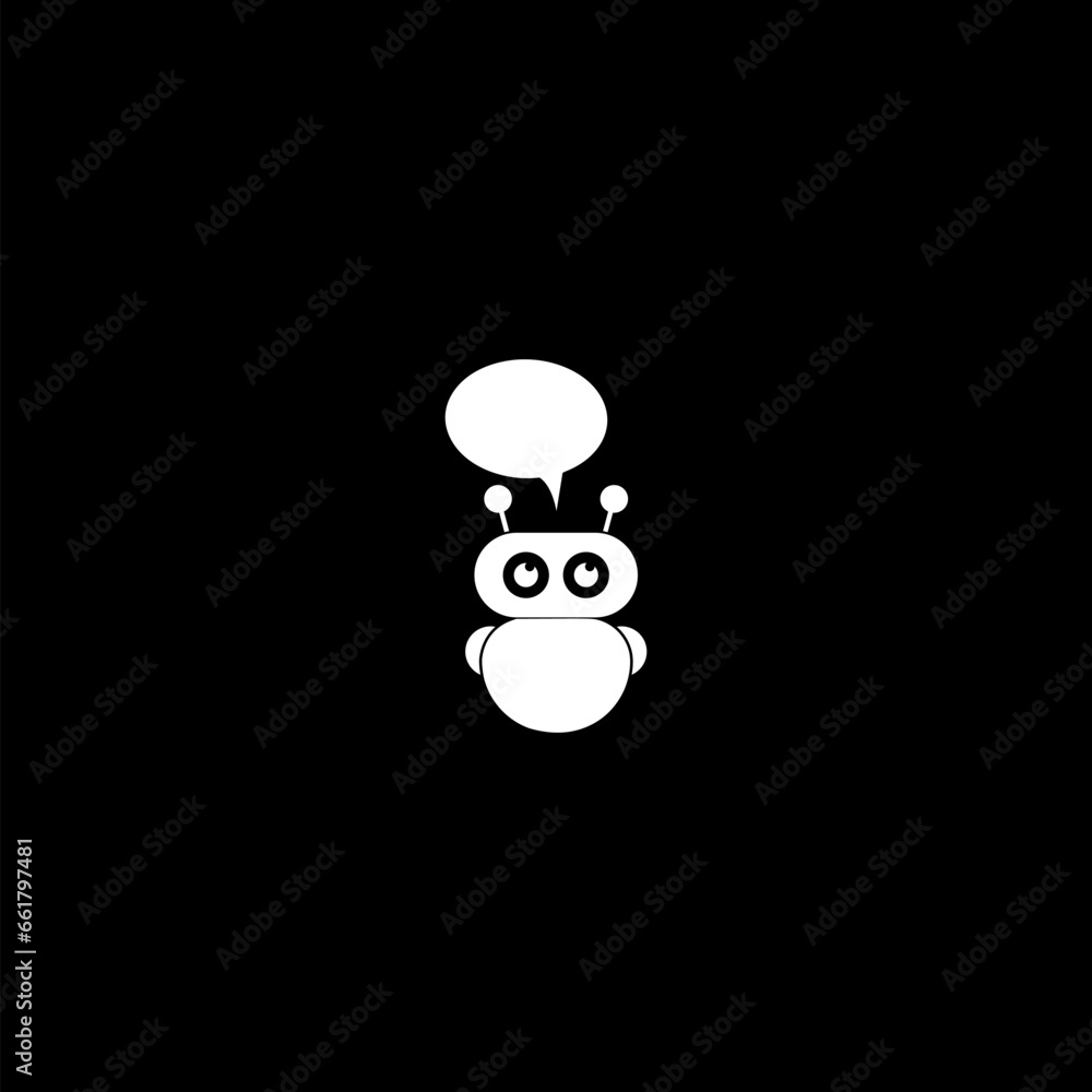 Poster chat bot icon isolated on dark background