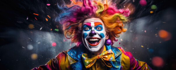 Fototapeta na wymiar Colorful portrait of a clown