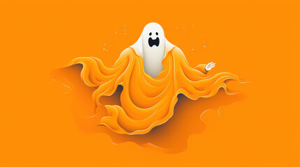 illustration of a ghost in orange tones