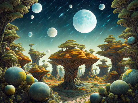 Amazing landscape of alien planet