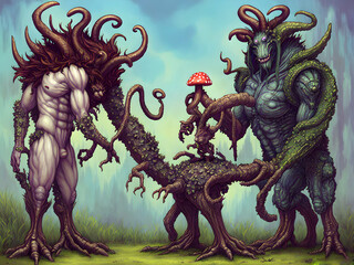 Magical mushroom goblin beast