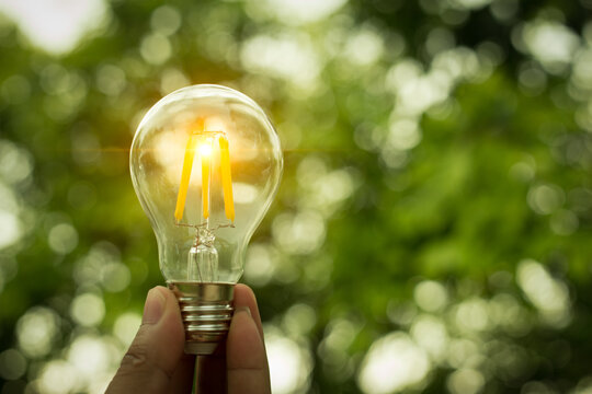 Save energy to reduce global warming.Creative ideas concept, light bulb for new ideas, object design for thinking.