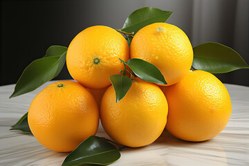 Soczyste pomarańcze, które rozpromienią Twój dzień. To zdjęcie ukazuje naturalną świeżość i apetyczność owoców, idealne jako inspiracja do zdrowego stylu życia i kulinarnych projektów. - obrazy, fototapety, plakaty