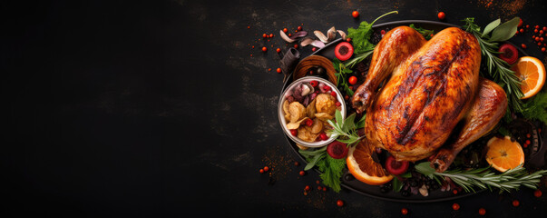 Beautifully roasted Thanksgiving turkey - obrazy, fototapety, plakaty