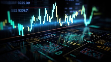 trader stock chart and financial graph