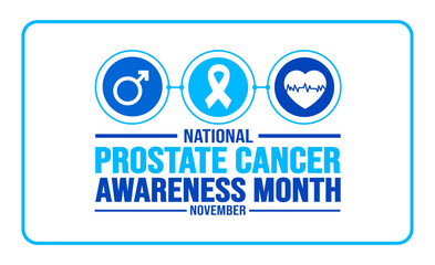 November is Prostate cancer awareness month background template. Holiday concept. background, banner, placard, card, and poster design template with text inscription and standard color. vector.