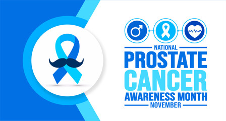 November is Prostate cancer awareness month background template. Holiday concept. background, banner, placard, card, and poster design template with text inscription and standard color. vector.