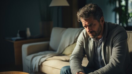 Man Receiving Psychological Support For Depression. Сoncept Depression Therapy, Mental Health Support, Emotional Well-Being, Coping Strategies, Self-Care Techniques