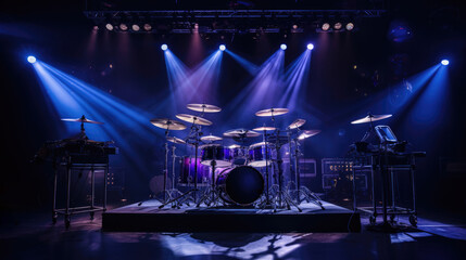 The Drum Set Steals The Spotlight On The Stage. Сoncept Drumming Skills, Stage Presence, Adrenaline Rush, Musical Talent, Crowd Energy