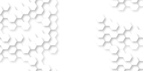 Abstract background with hexagon, modern abstract vector polygonal pattern. Futuristic abstract honeycomb technology white background. Luxury white hexagon pattern.