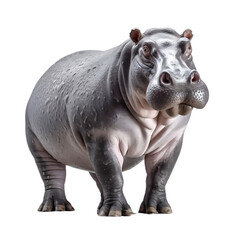 Fototapeta premium Hyper Realistic Hippo Isolated on Transparent or White Background, PNG