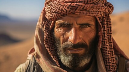 Portrait of an arab man in the desert