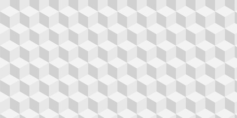 White and gray Vector cubic background with seamless geometric pattern. Abstract black and gray style minimal blank cubes.