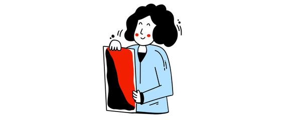 cute college student illustration