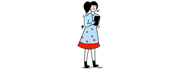 cute college student illustration