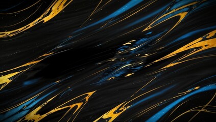 (4K) Abstract Oil Surface texture wallpaper/background, black, blue & Yellow, AI