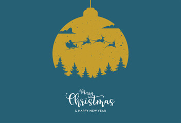 Merry Christmas and Happy New Year banner design on dark background. Ideal for invitation, greeting card, header.