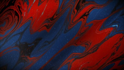 Obraz na płótnie Canvas (4K) Abstract Oil Surface texture wallpaper/background, Blue & Red, AI