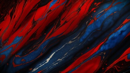 Obraz premium (4K) Abstract Oil Surface texture wallpaper/background, Blue & Red, AI