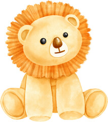 Watercolor Cartoon Lion