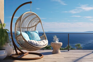 luxury lounge swing chair with beautiful sea view - Powered by Adobe