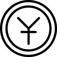 Yuan flat icon vector illustration