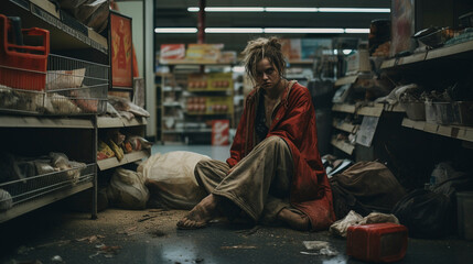 Fototapeta premium Documentary Photography: Capturing Street Realities, generative ai