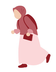 Female Student is Going to School