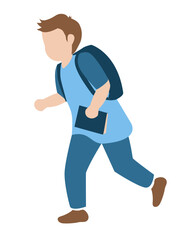 Male Student is Going to School