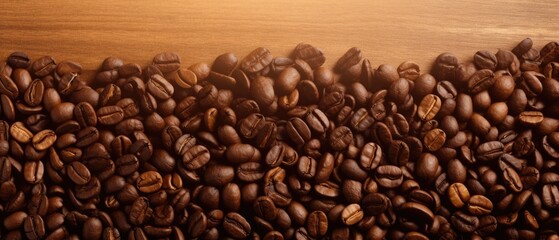 Fototapeta premium coffee beans background, roasted robusta arabica, ai generated