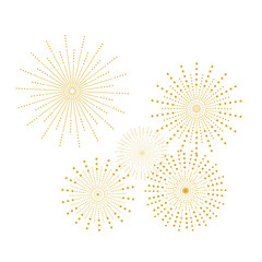fireworks illustration. simple & modern gold color for new year celebration vector elements