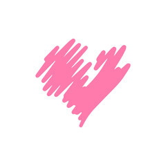 Pink doodle love vector hand draw illustration design symbol template