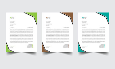 Simple creative corporate business company letterhead design with color variation.