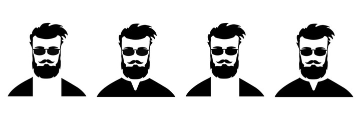 Beard icon. Hipster men style set vector ilustration.