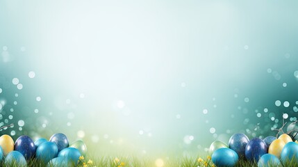 easter decoration, colorful easter eggs illustration background, ai generated
