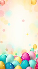 easter decoration, colorful easter eggs illustration background, ai generated