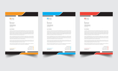 Creative abstract corporate letterhead design.