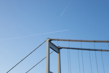 Bridge and flying planes geometry, architecture, lines, travelling, Istanbul, Turkey