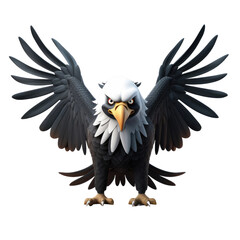 3D Image Cartoon Gale shadow Eagle on transparent background
