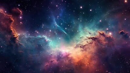 Naklejka premium Colorful space galaxy cloud nebula