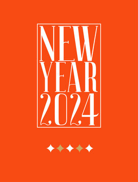 Tipographic concept poster in abstract geometric retro style on red background