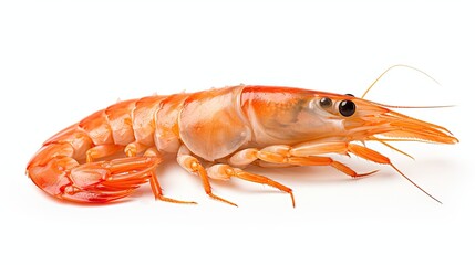 close up prawn is isolated on white background