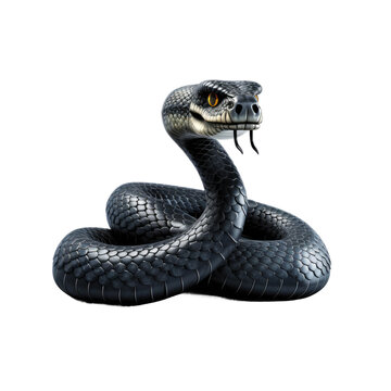 3D Cartoon of Nightshade Cobra on transparent background