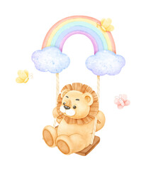Cute Lion on sky
