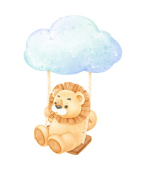 Lion swing on cloud